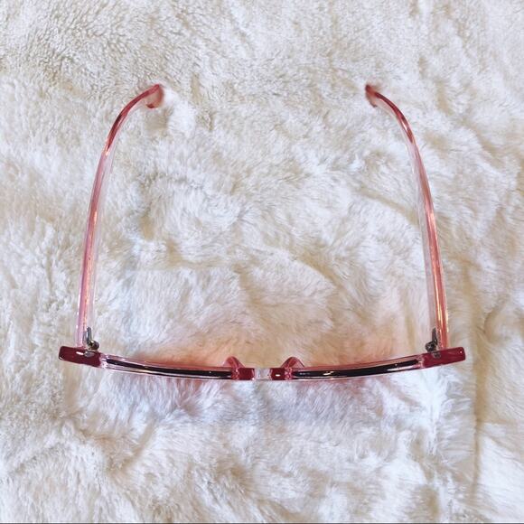 Kiara Clear Pink Full Rim Cat Eye Sunglasses - Picture 4 of 9